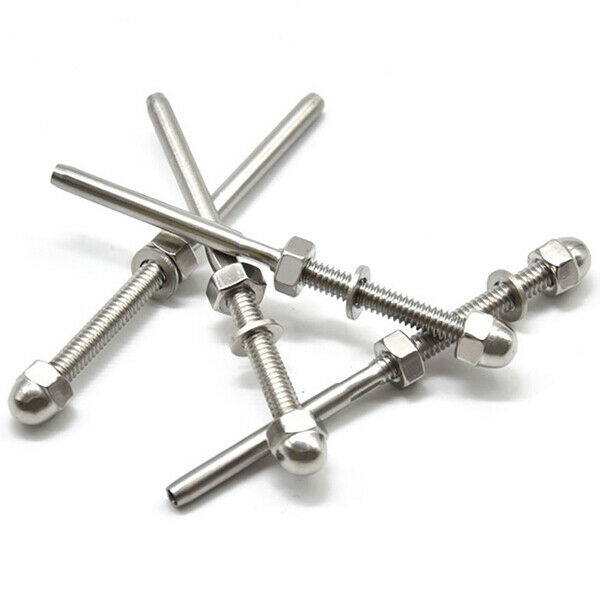 18 Pcs Stainless Threaded Terminal Stud End Fitting for 1/8 Cable Deck Rail F4D1
