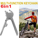 Outdoor Stainless Steel Folding 6 in 1 Utili-key Chain Multifunctional Tool