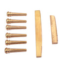 1 Pack Slotted Saddle Nut and Bridge Pins String Nails for Acoustic Folk Guitar