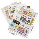 6x Retro DIY Calendar Paper Stickers for Scrapbooking Diary Planner Sticky Z