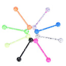 8PCS/Set Mix Stainless Steel Colorful Barbell Tongue Bar Ring Piercing Jewe FT