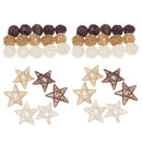 42pcs 3cm 7cm Assorted Star Rattan Wicker Balls for Christmas Tree Hanging Decor