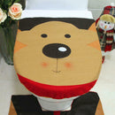 3pcs/set Elk Toilet Seat Cushion+ Tank Cover+ Foot Mat Christmas Ornaments