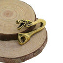 Solid Brass U Hook Key Loop Pocket Clip with Ring, Simple Style Car Keychain for