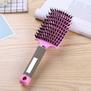 Scalp Massage Bristle Hair Comb Curly Straight Anti Static Hairbrush (Pink)
