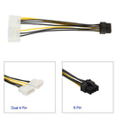 18cm 8(6+2) Pin to Dual 4 Pin Graphics Video Card Power Cord Adapter Cable A