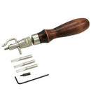 5 In 1 DIY Wood Leathercraft Adjustable Stitching Groover Crease Leather Tools
