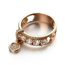 4X(New Plated Disc Ring Gorgeous Round White Rhinestone Engagement Ring WedW9S2)