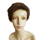 Men Brown Curly Wig Heat Resistant Hair Wigs Natural Looking for Party/Daily Use
