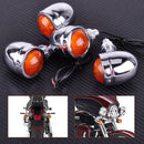 4x Chrome Motorcycle Bullet Turn Signal Indicator Brake Light fit for Chopper Hf