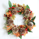 12Inch Decoration Ornament Christmas Wreath Artificial Pine Cones Berries a J7Q3