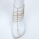 Full Match Chic Street Style Multi Layer Toe Link Chain Anklet