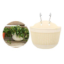 Plastic Rattan Hanging Plant Basket Garden Flower Pot with Hook Beige M