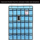 Pocket Chart for Calculator Holder, 30 Pocket Charts for Classroom 33.5 x 24J8C5