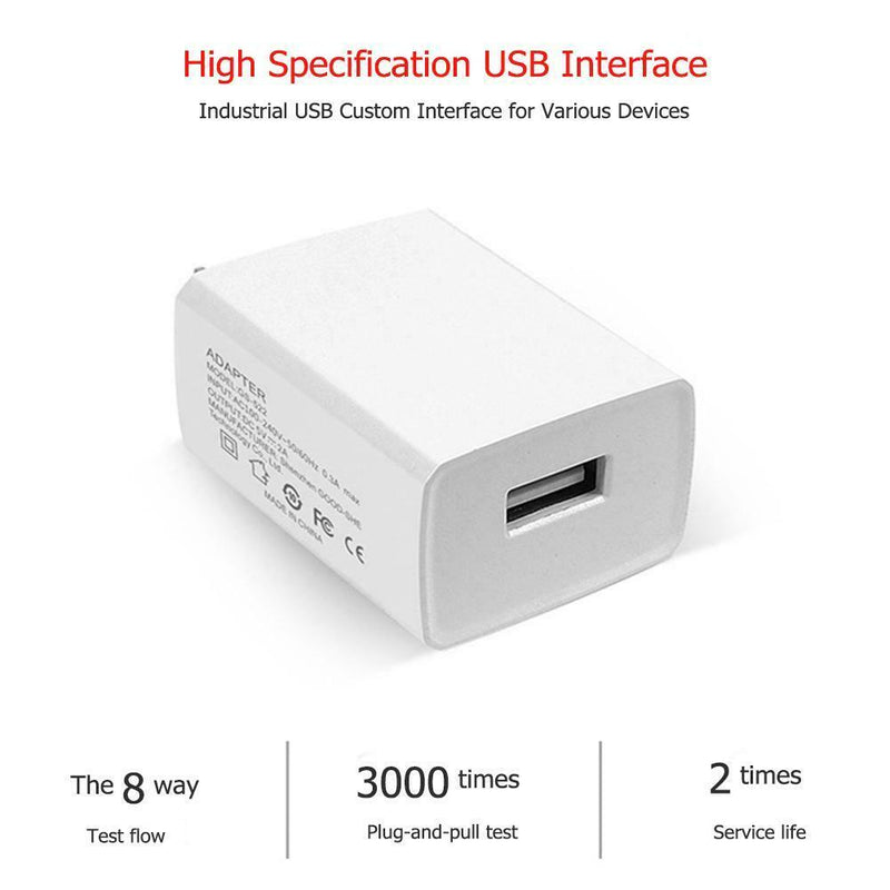 GS-522 Portable Cellphone Travel 5V 2A USB Wall Charger Universal US Plug