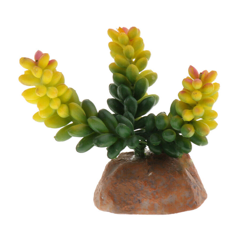 2Pack Reptile Succulent Plants Fish Tank Ornament Desert Plant Artificial