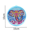 5D Diamond Elephant Painting LED Light Full Drill Round Night Lamp Party Decor