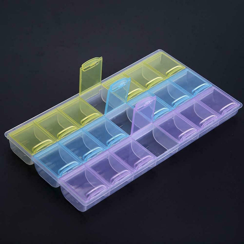 21 Grids Weekly Pills Storage Box Candy Sundries Container Home Organizer A