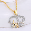 Chic Mother's Day Crystal Elephant Pendant Necklace Chain Charm Gift for her Mom
