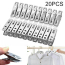 20 Pcs Stainless Steel Clothes Pegs Hanging Pins Clips Laundry Metal Clamps Set