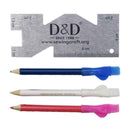 Tailor Chalk Pencils Sewing Quilting Marking Pens and Metal Measuring Gauge