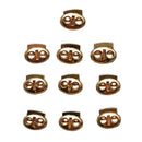 10pcs Alloy Dual Holes Toggle Cord Lock Ends Spring Adjuster String Stoppers