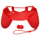 Anti-slip Grip Handle Cover Lanyard 2 Thumbstick Caps for Sony PS4 (Red)