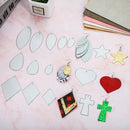 23 Pieces Earring Pendant Metal Cutting Dies Stencil for Card Making Leather DIY