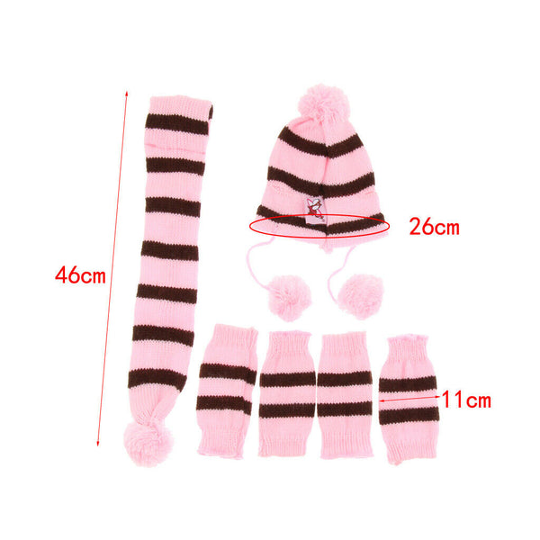 2 Set Pet Dog Puppy Warm Hats Scarf Socks, Soft Dog Coats Apparel, for Small
