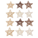 12x Assorted Star Christmas Rattan Wicker Balls for Home Wedding Party 7cm