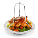 1set Chicken Roaster Upright Holder Rack Non-stick BBQ Baking Pan Grilling T Bj