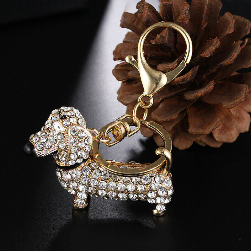 Fashion Dog Dachshund Keychain Bag Charm Pendant Keys Holder Keyring Jewelr X8E1