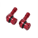 2x CNC Motorcycle 90 Degree Angle Wheel Tire Tubeless Valve Stem Aluminum Red 3C