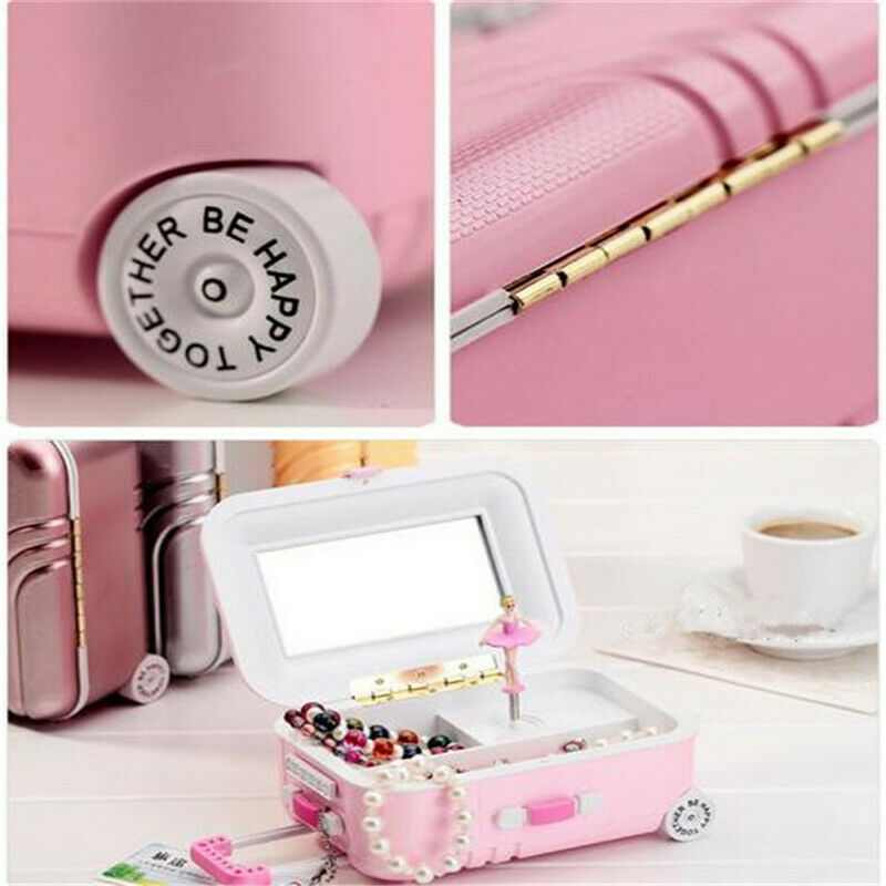 Unique Luggage Music Box Kids Musical Jewellery Box with Romantic Ballerin