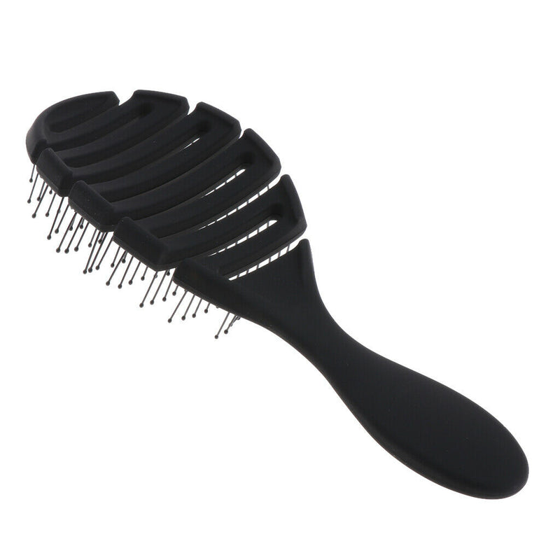 Anti-static Scalp Massage Hair Brush Comb for Curly Straight Hair Black