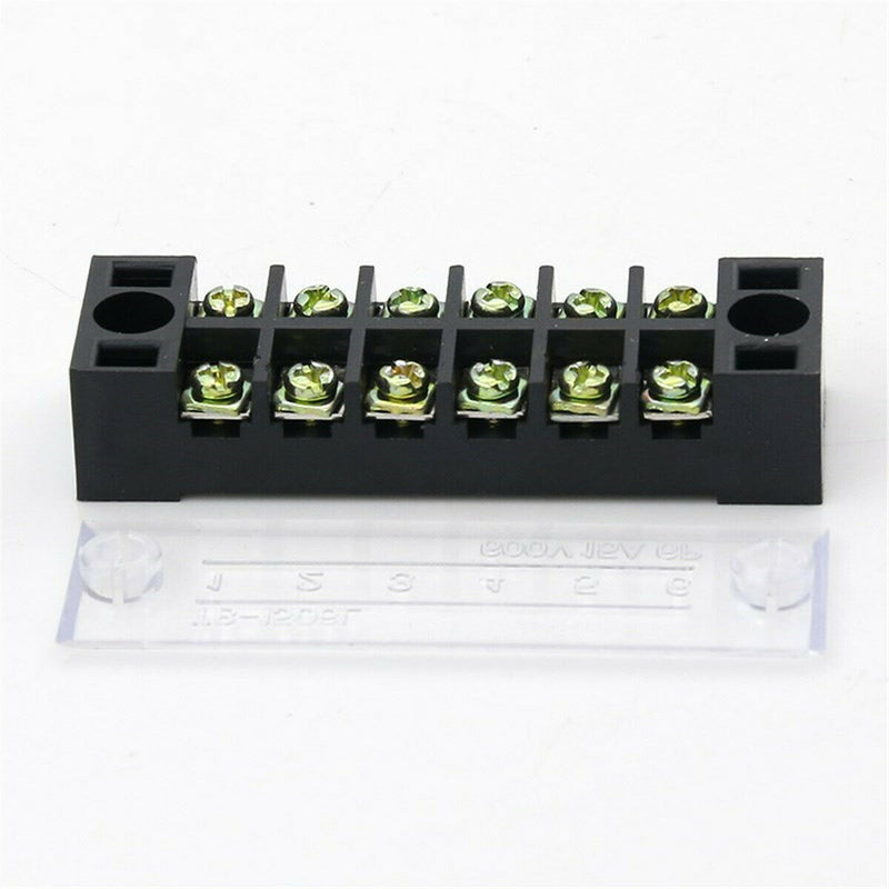 4Pcs Block/Strip 6 Position 600V 15A Wire Barrier Dual Row Screw Terminal Panel