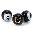 Black Pool 8-Ball Valve Stem Caps Motorcycle Car Truck SUV Bike Tire Air Cove_3C