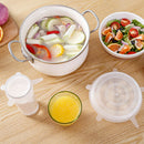 6 Pcs Reusable silicone food pot lid bowl covers wrap keep food stretch fresh Ew