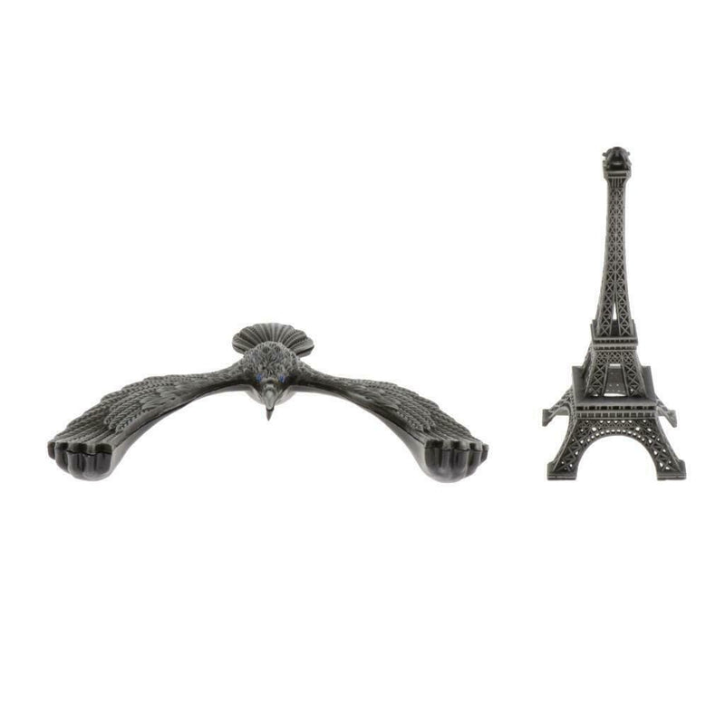 Creative Iron Tower Balance Eagle Statue Gift DIY Craft gray bronze 12cm