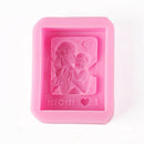1pc Mother's Day Present Soap Mold Parent-Child Pattern Silicone Handmade Gifts