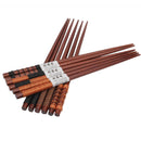 6 Pairs Handmade Japanese Natural Chestnut Wood Chopsticks Set Value Gi EWK