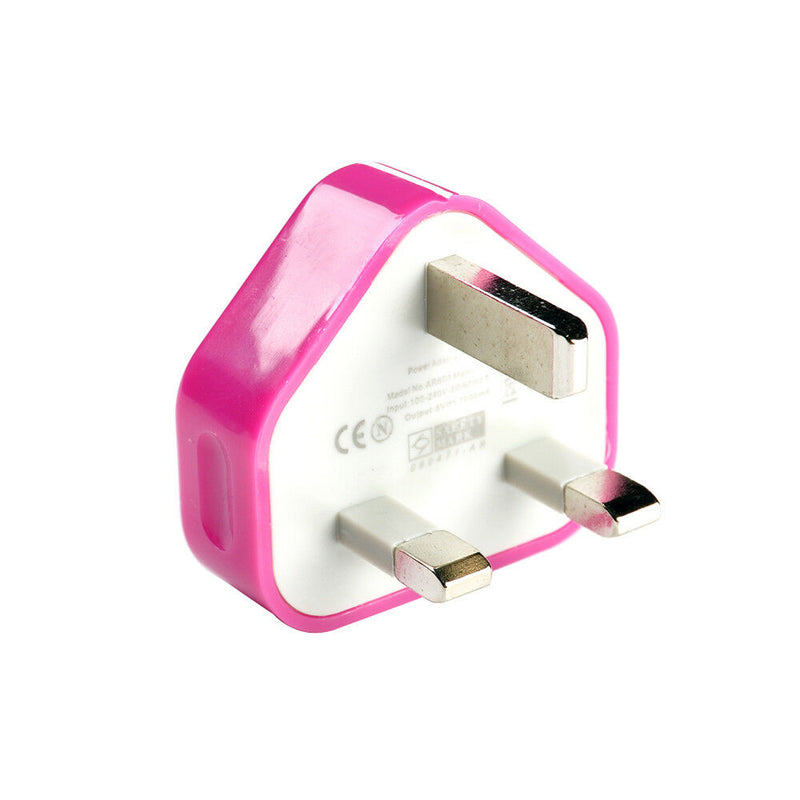 For Phones Tablets PC ipad UK Mains Wall 3 Pin Plug Adaptor Charger USB Port new