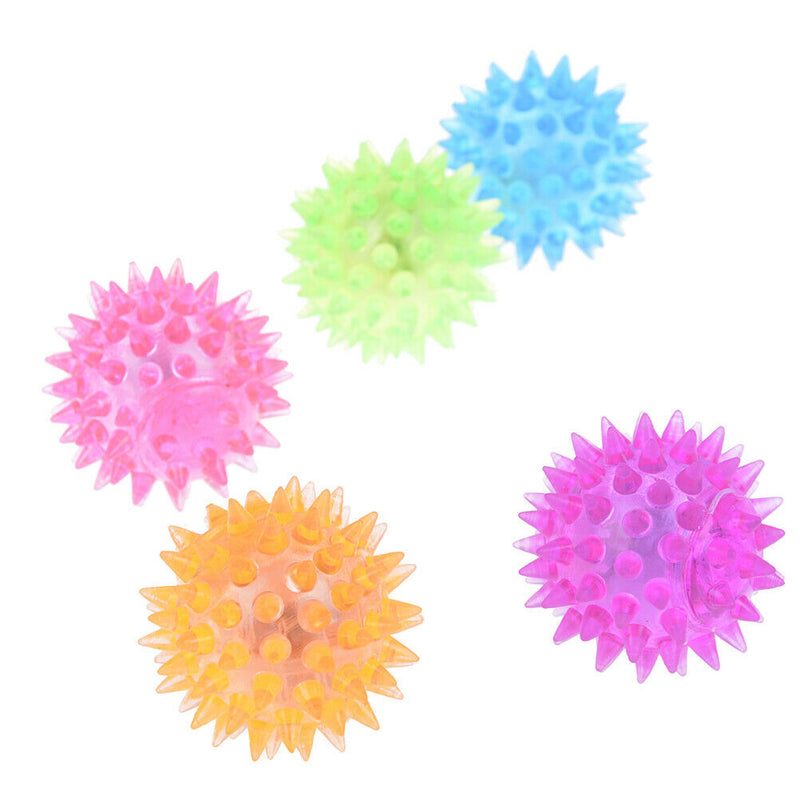 LED Pet Hedgehog Ball Colorful Soft Rubber pet Puppy Dog Chewing Elastic BaES