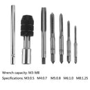 6pcs T-type Machine Hand Screw Tap Wrench M3/M4/M5/M6/M8 Tap Die Set Straig I6V4