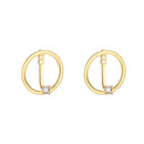 Round Circle Geometric Crystal Earrings Simple Ear Ring for Women Jewelry A