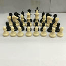 Tournament Chess Pieces Set Weighted Plastic Pieces with King Black&White