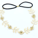 Korean Leaf Flower Headband Beauty Golden Alloy Hair Band Women Jewelry A