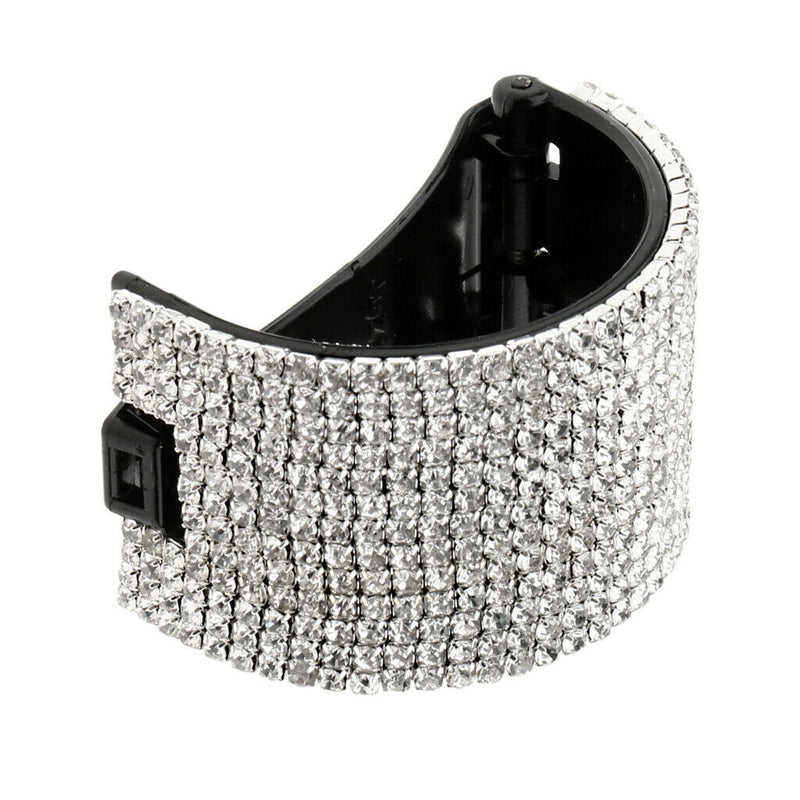 2 Pieces Blingbling Rhinestone Hair Grip Clip Crystal Cuff