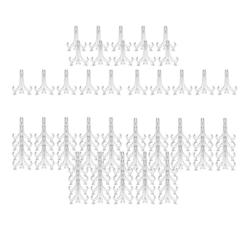 80xClear Plastic Easels Or Decorative Stand/Plate  Display Pictures 3"