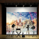 For Video Studio Decor Christmas Snow Tree Photography Background Cloth Backdrop